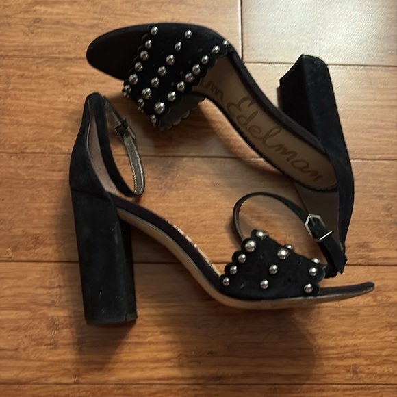 Sam Edelman Black Studded Women's Heels - size 8.5 - open toe - great condition - Picture 5 of 8